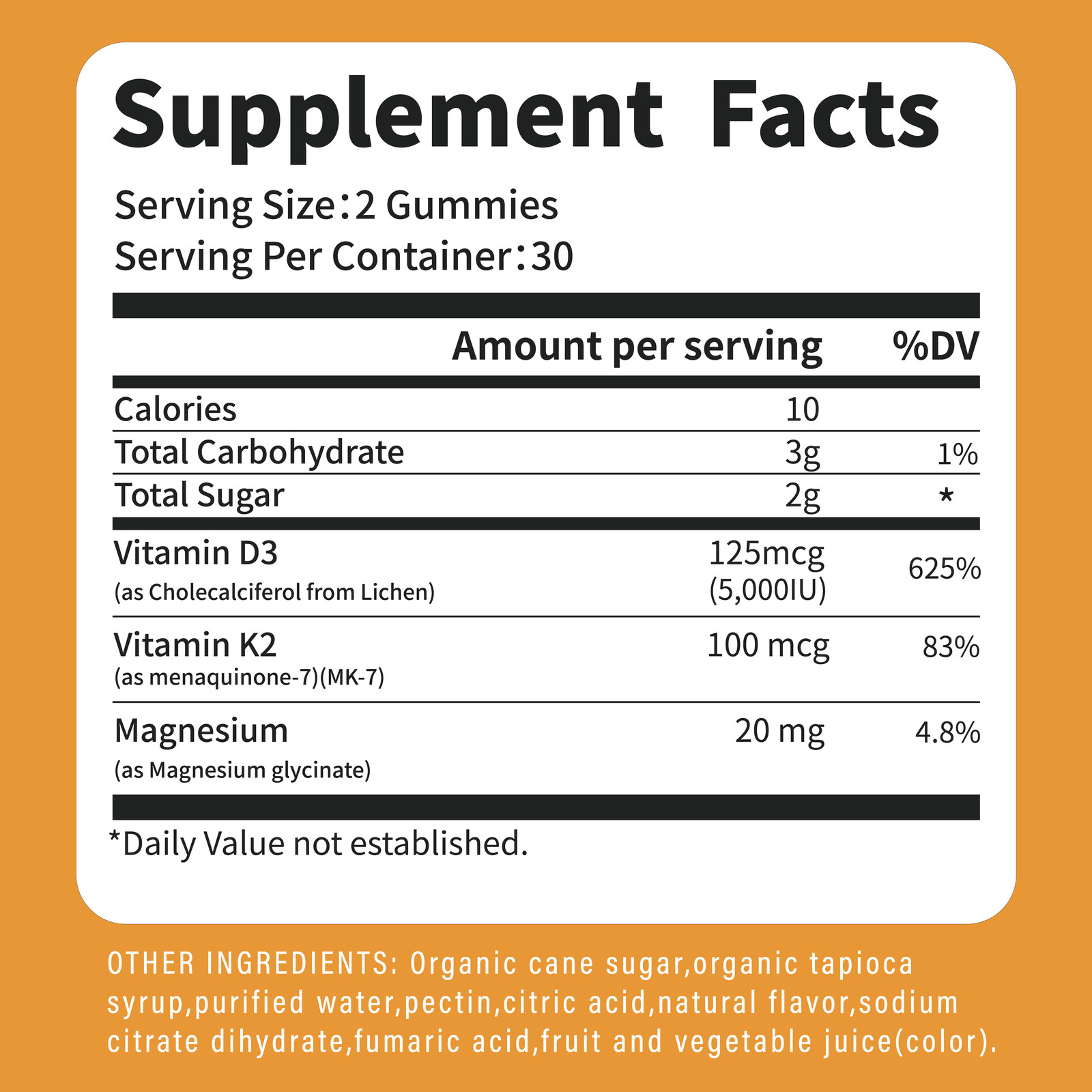 Vitamin K2 (MK7) with D3 5,000IU Supplement,60 Gummies, Immune Health 02/07/2027