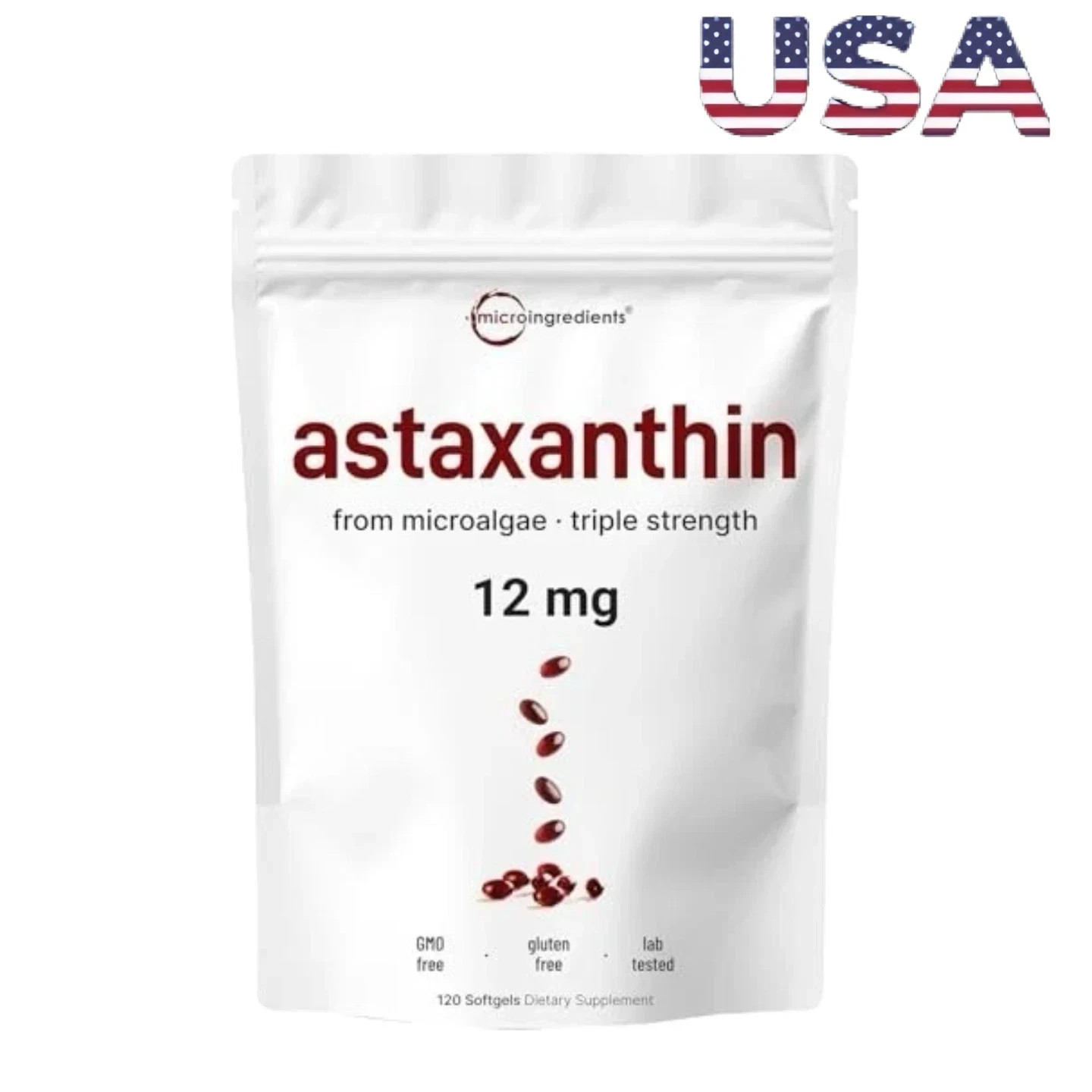 2 Pack | Astaxanthin 12mg, 120 Softgels, 4 Month Supply-Fresh FREE SHIPPING
