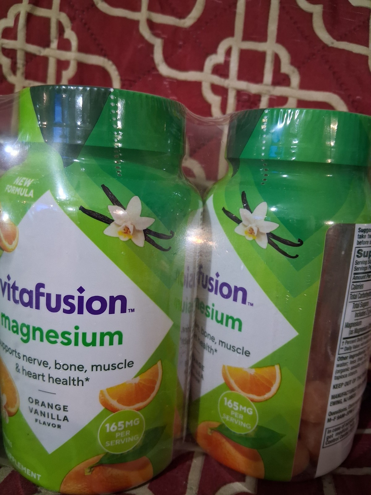 Vitafusion Magnesium Gummies(2 Pack 60+60= 120 Total Orange Vanilla)