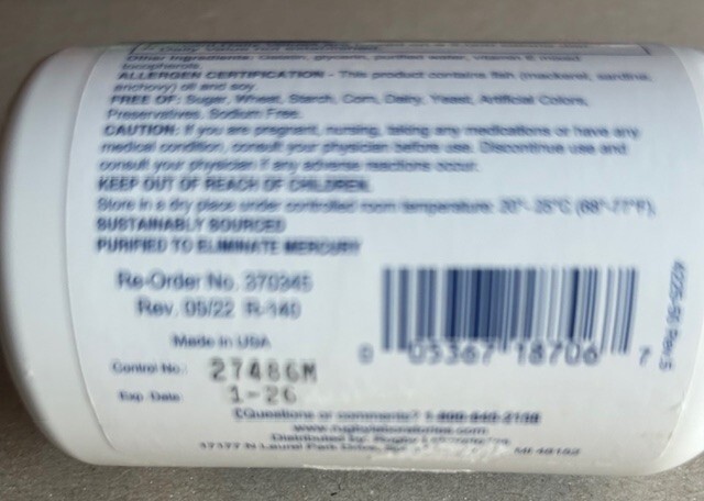 Rugby Sea-Omega, High Potentcy, 1000 mg 50 Softgels, Exp 01/2026
