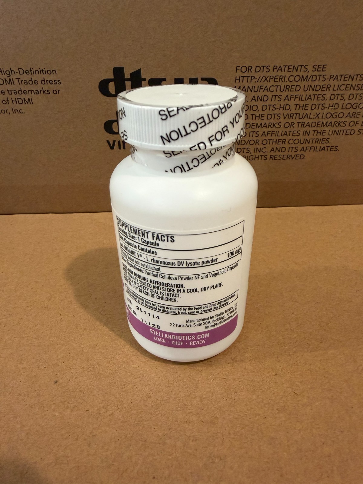Stellar Biotics del-IMMUNE V Defense Metabiotic Supplement 60 Capsules Exp 11/28