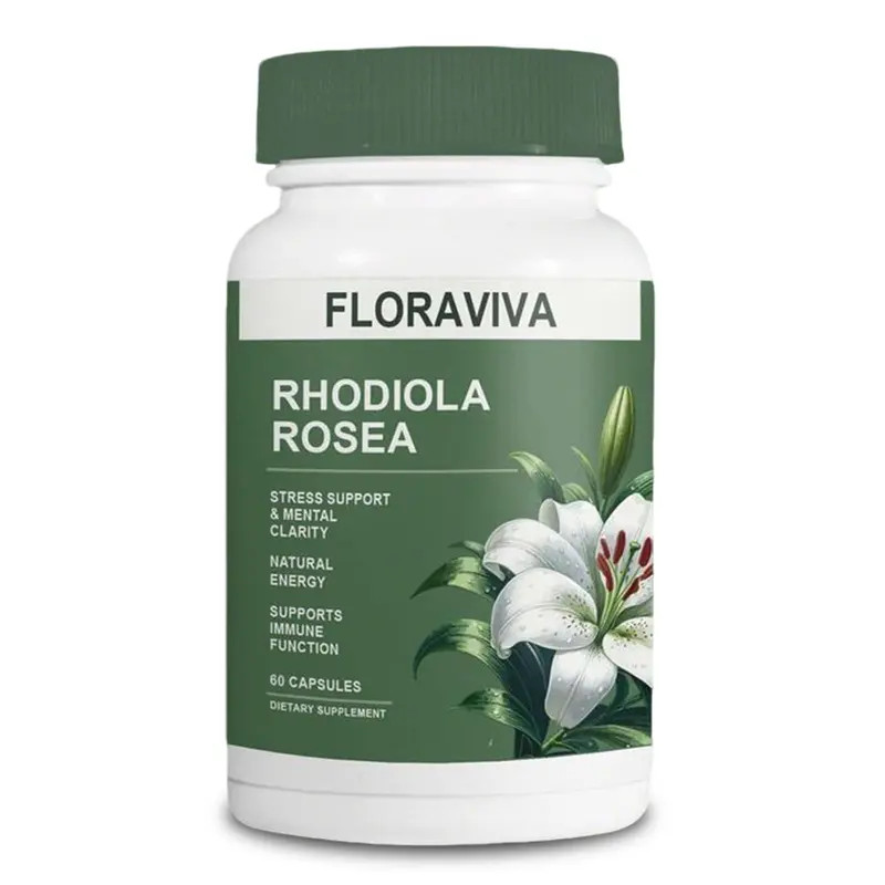 Floraviva Rhodiola Rosea Capsules for Stress Relief & Energy,Non-GMO