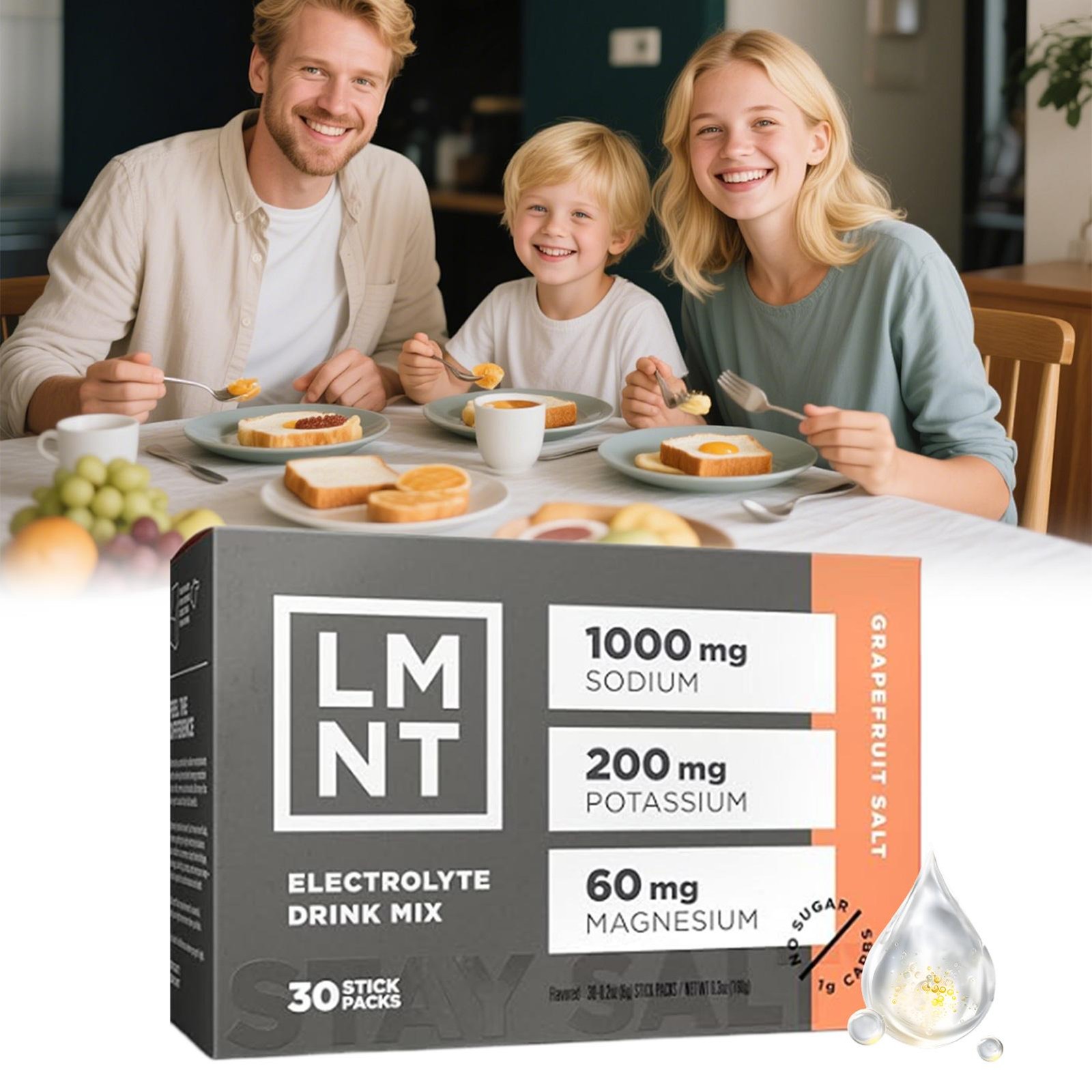 LMNT Electrolytes: 30-Pack Raspberry Salt | Grapefruit | ZERO-Sugar | NEW Keto 1