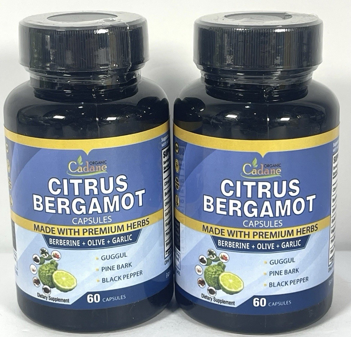 2 Pack Cadane 2 Packs Citrus Bergamot Extract Capsules 120 Capsules. Exp 03/2028