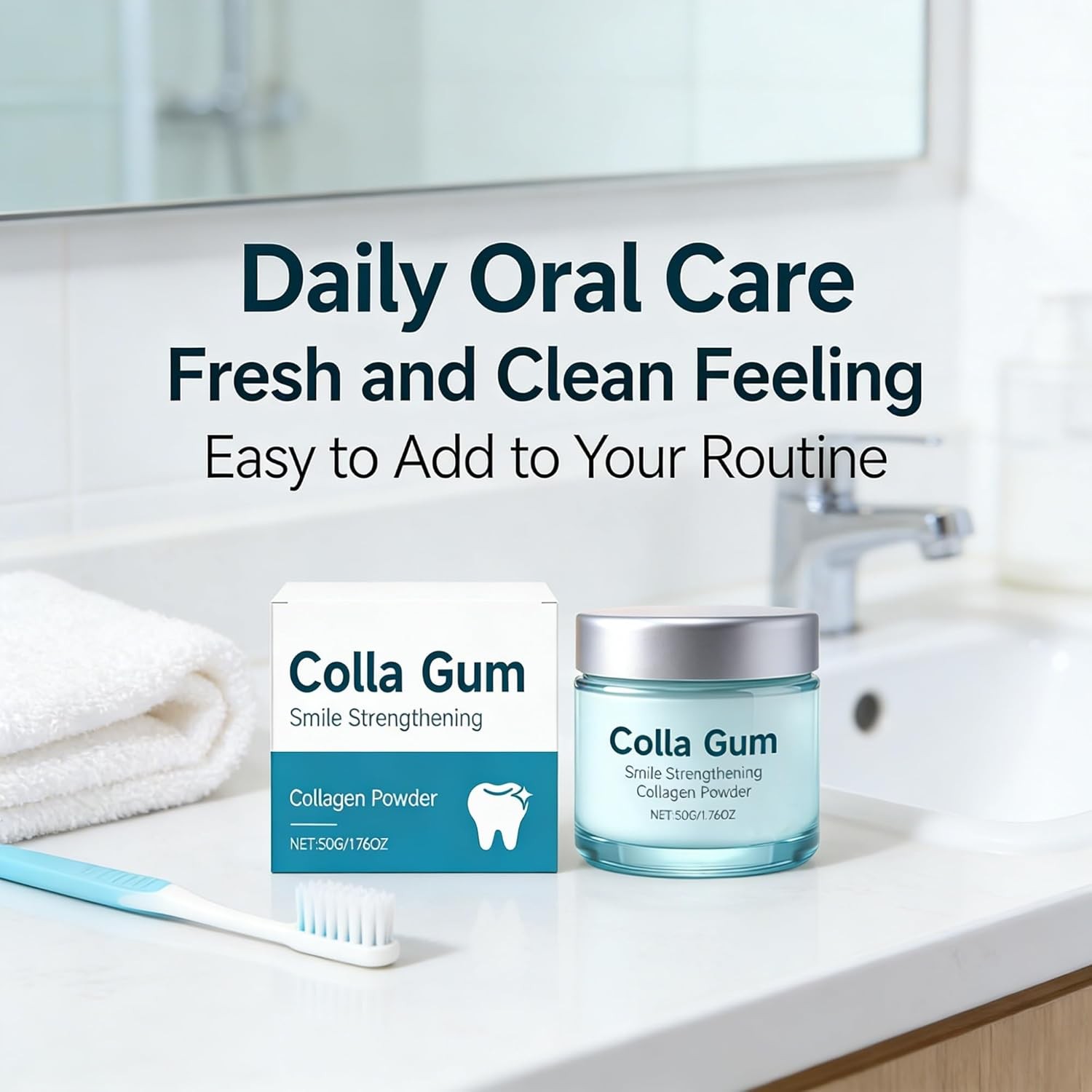 Collagen Tooth Powder for Daily Oral Care, Fresh Breath & Clean Teeth, 1pc