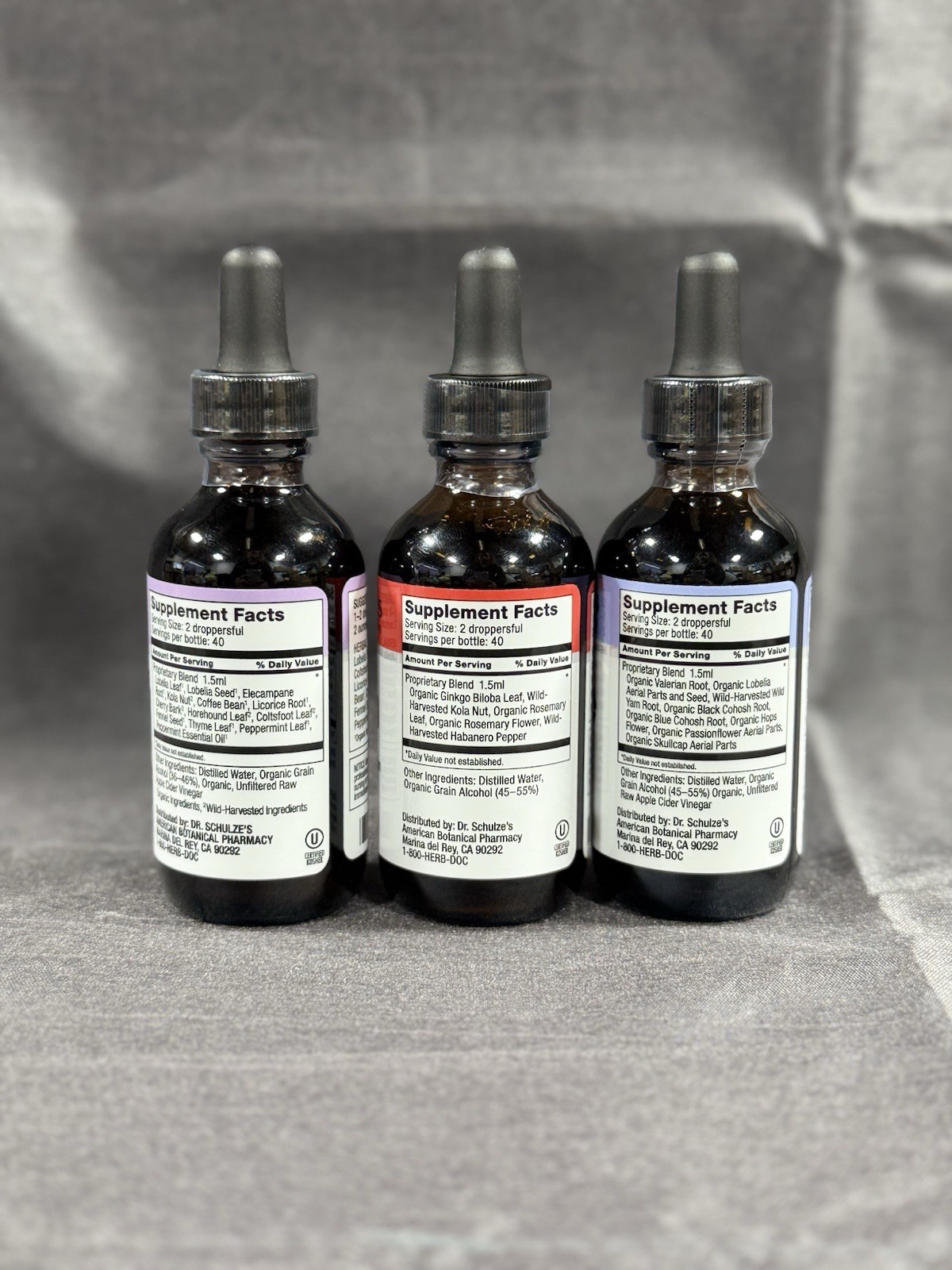 Dr schulze’s Lung 2oz, Brain 2oz, Nerve 2oz Supplement Drops New!
