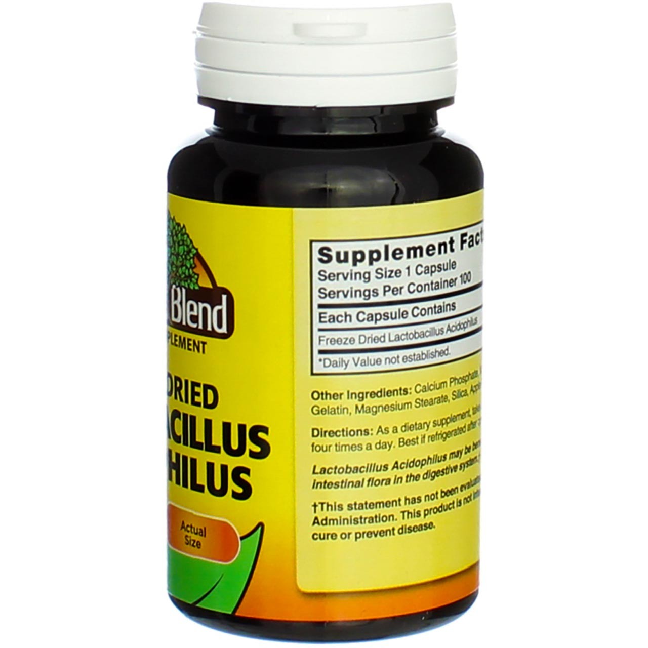 2 Pack Nature’s Blend Lactobacillus Acidophilus Freeze Dried Capsules, 100 Ct
