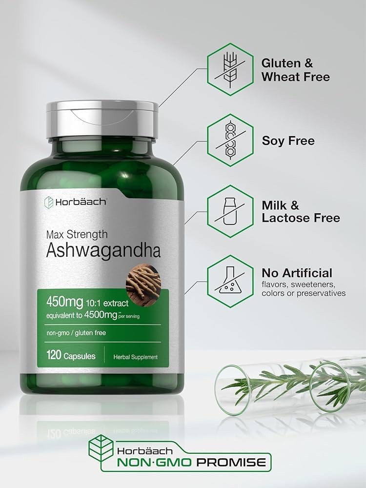 Ashwagandha Capsules | 4500 mg | 120 Count | by Horbaach