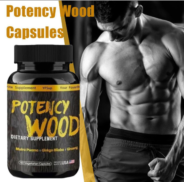 power WOOD Ginseng Ashwagandha Gingko Tribulus, Herbal Supplements 60Capsules