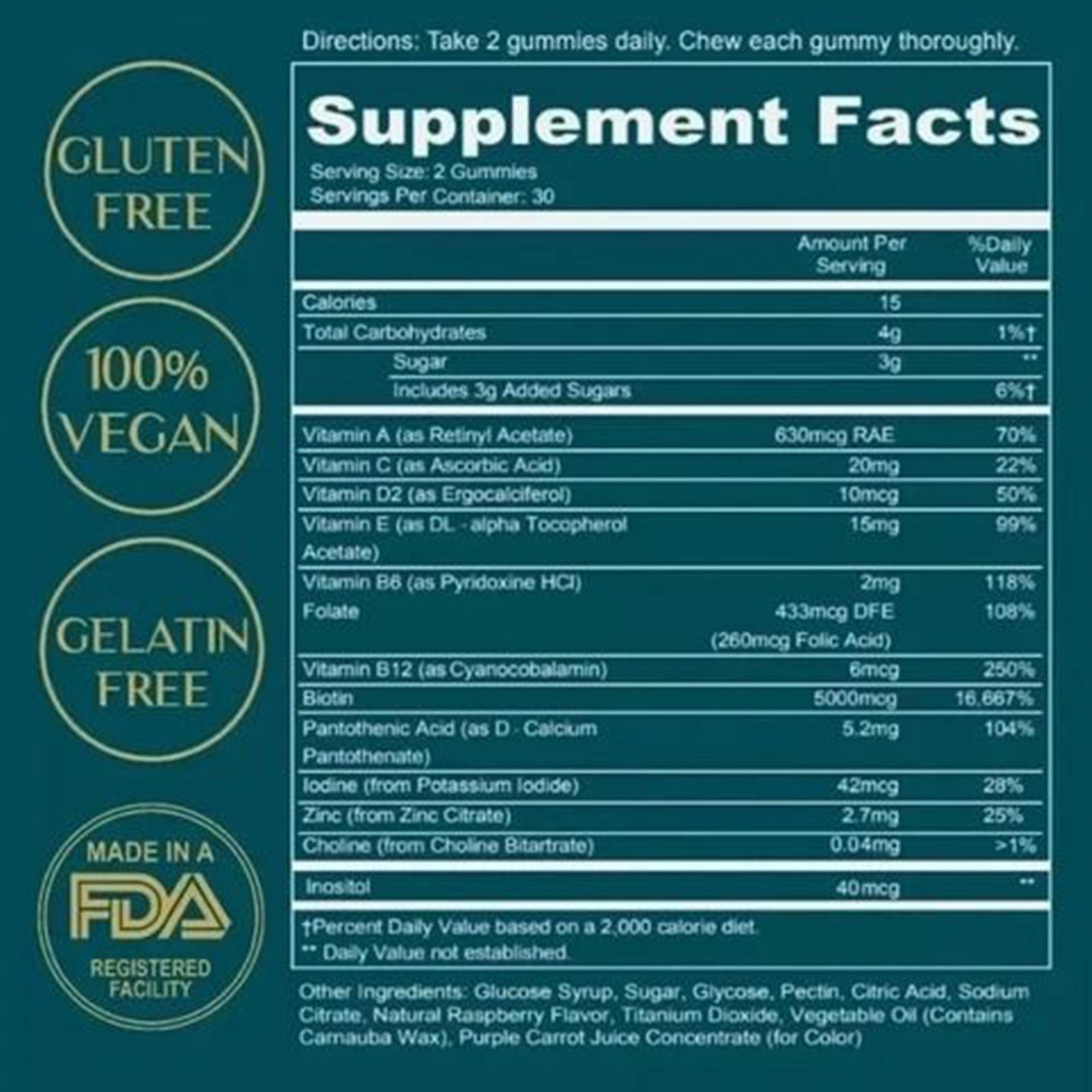 WEEM Hair Skin and Nails Gummies, Vegan biotin Vitamins, Healthy Hair
