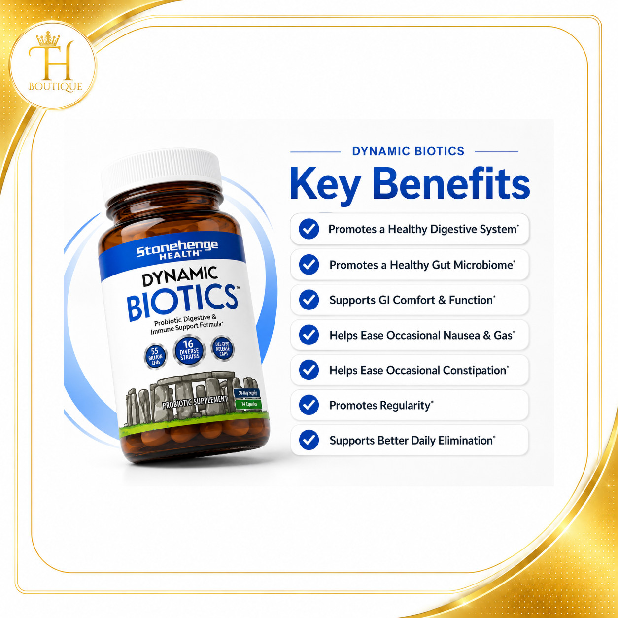 Dynamic BIOTICS Stonehenge Probiotic Immune, Digestive, IBS & Gut Support