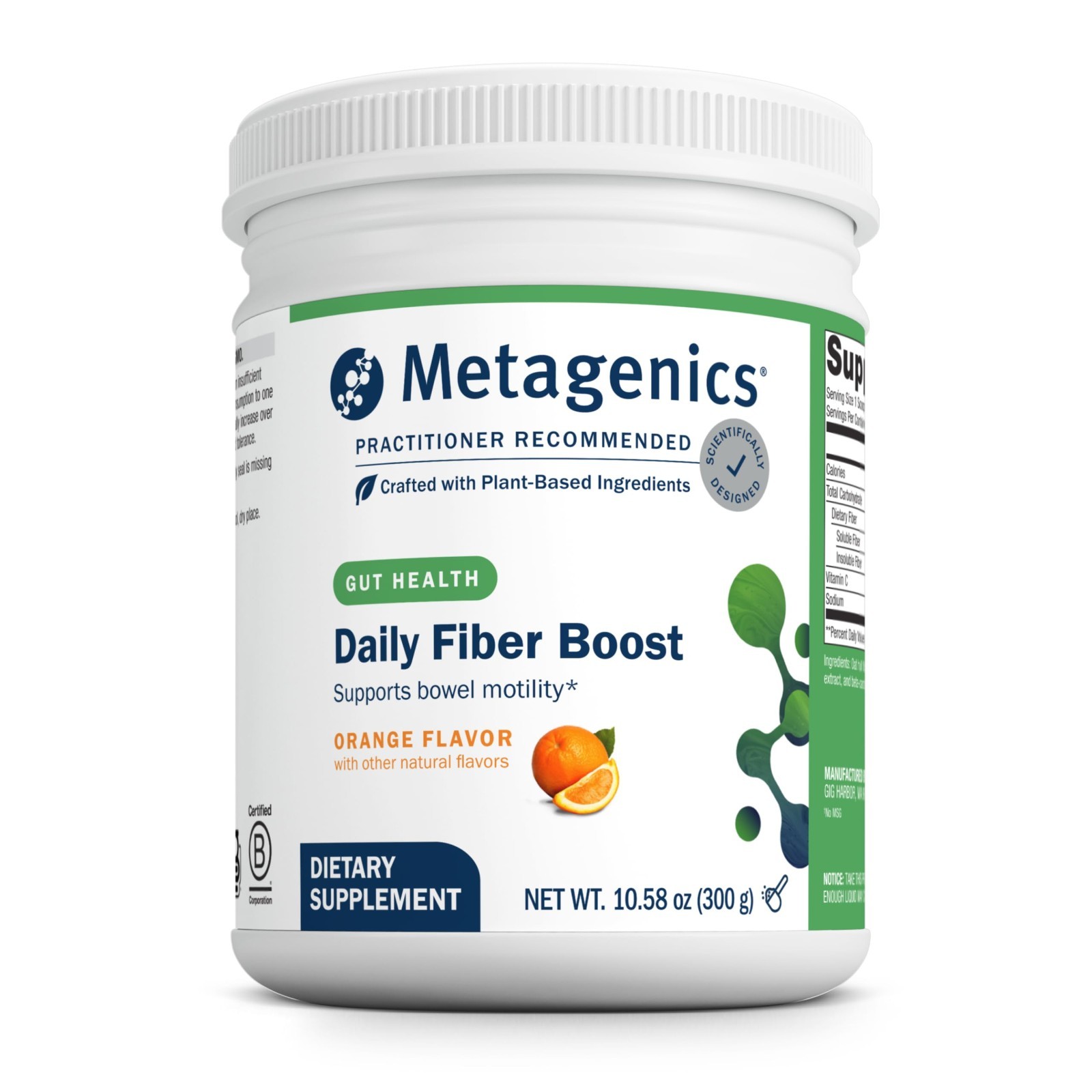 Daily Fiber Boost Powder – Psyllium Fiber Supplement, Orange Flavor, 30 Servings