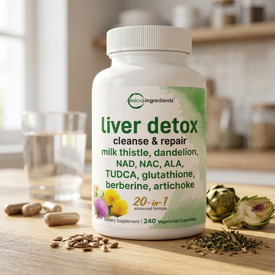 20-in-1 Advanced Liver Detox Complex, 240 Veggie Capsules For Liver Cleanse