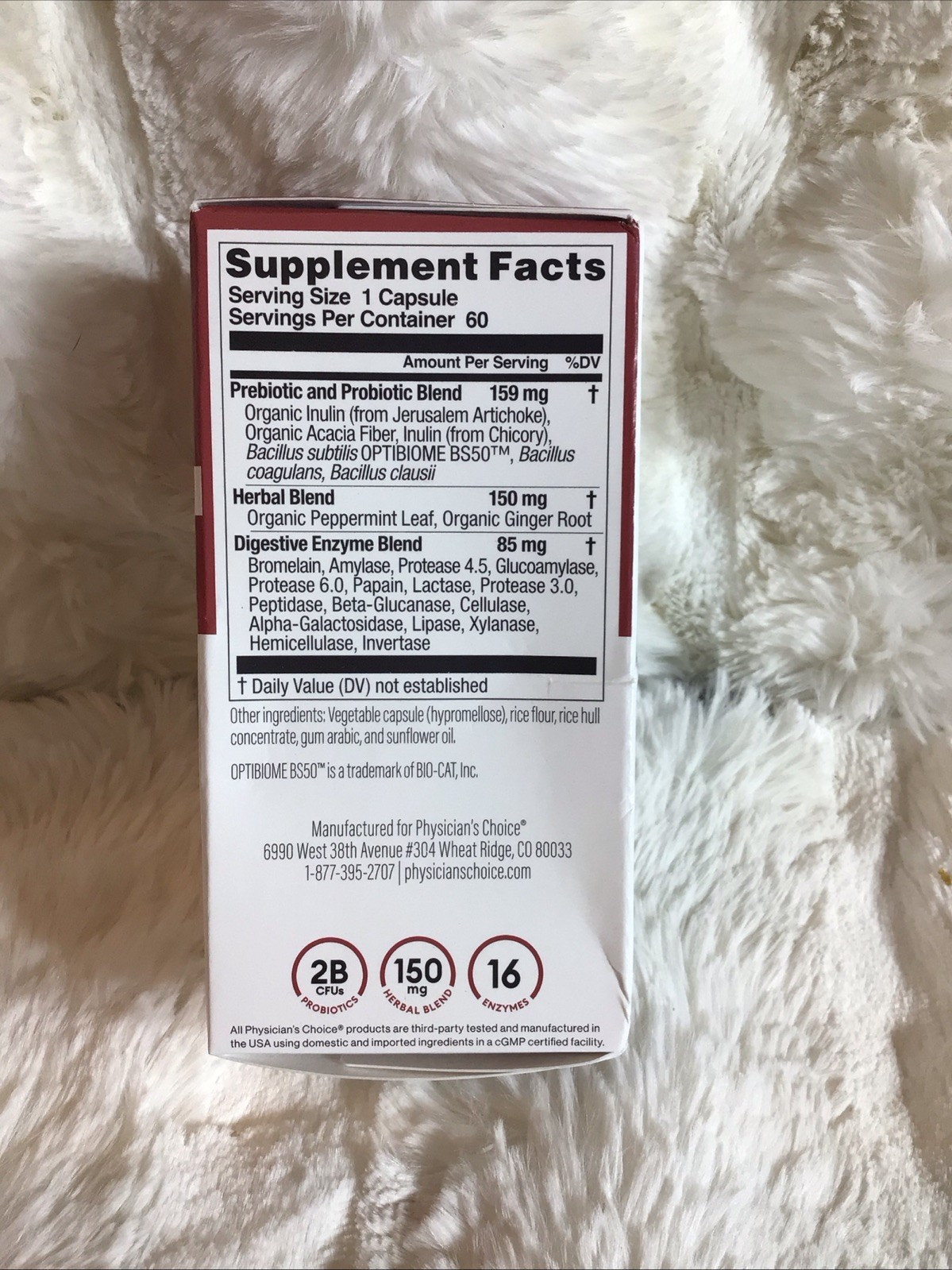Physician’s Choice Digestive Enzyme Blend Pre + Probiotics 60 Capsules 08/2027