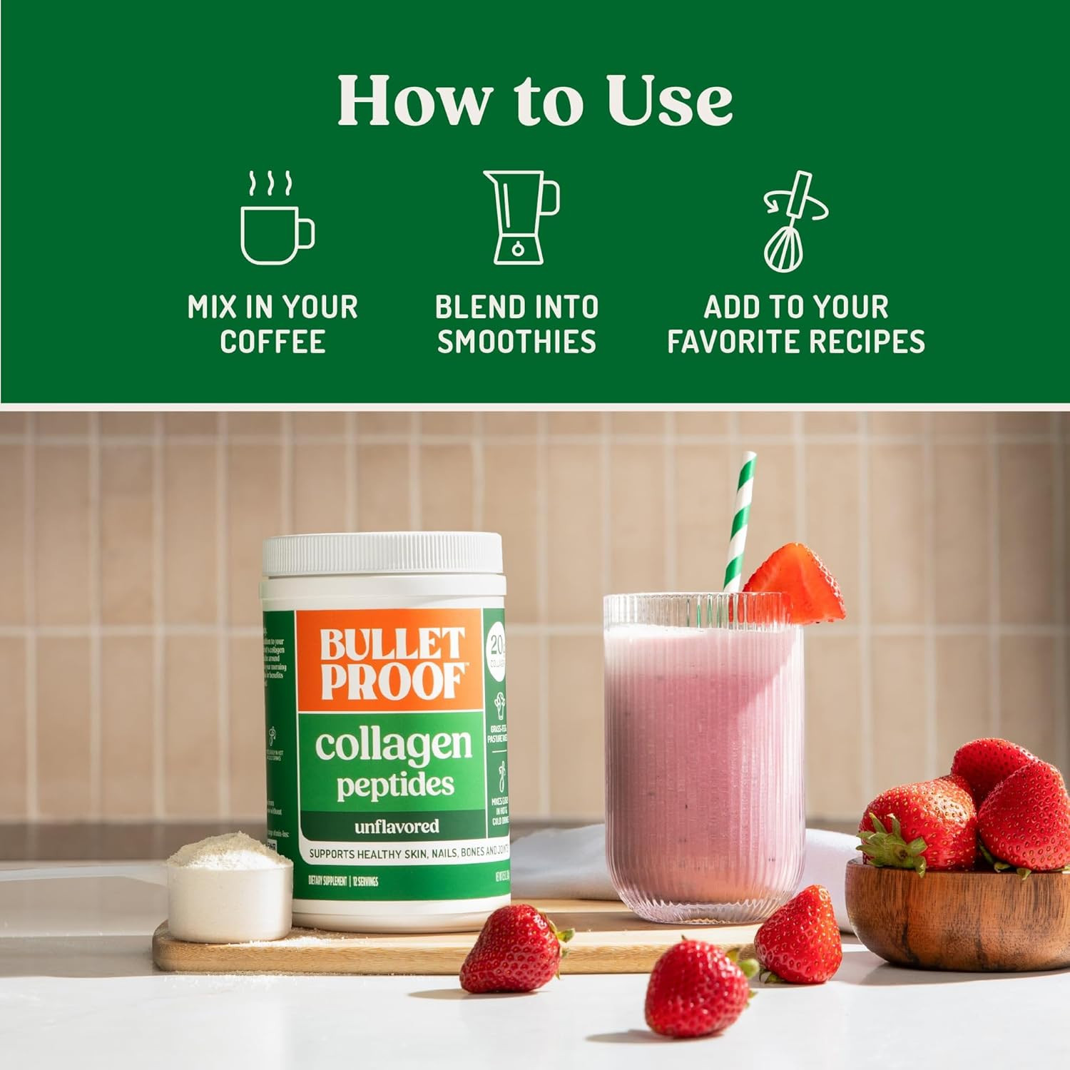 Grass Fed Collagen Peptides Powder Unflavored 8.5 oz Protein
