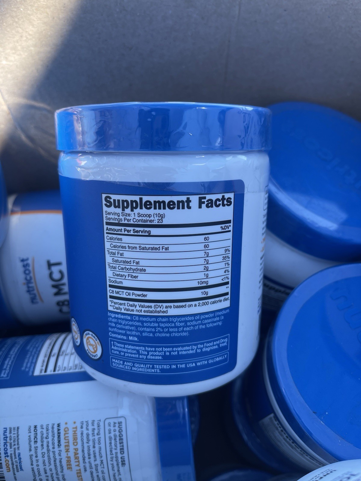 Nutricost C8 MCT Oil Powder 0.5LB – 95% C8 MCT Oil Powder EXPIRES 02/2027