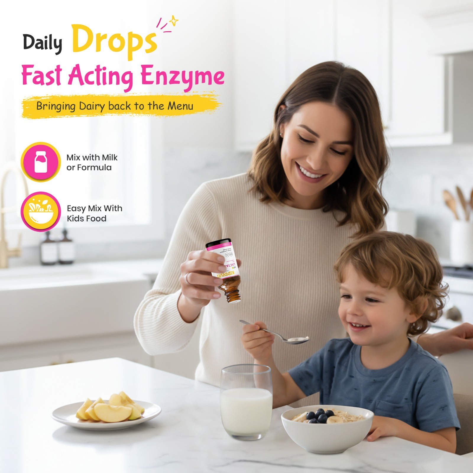 Kiddivit Lactase Kids Liquid Drops 1000 Units – Sugar Free
