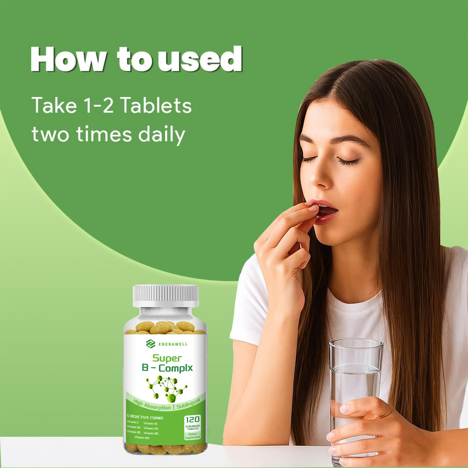 Vitamin B Complex, 120 Capsules With Vitamin C – High Potency | 02/07/2027