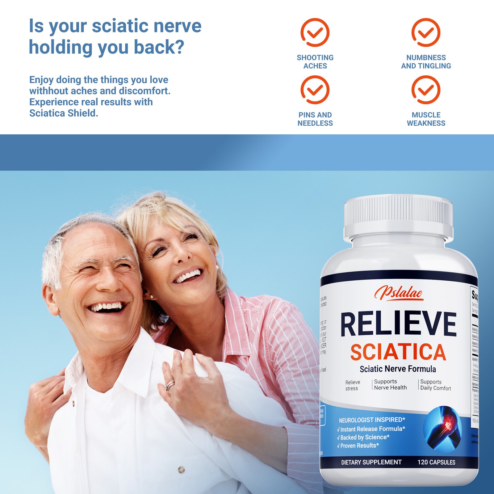 Relieve Sciatica – R-ALA – Natural Nerve Formula, Pain Relief, Anti-inflammatory