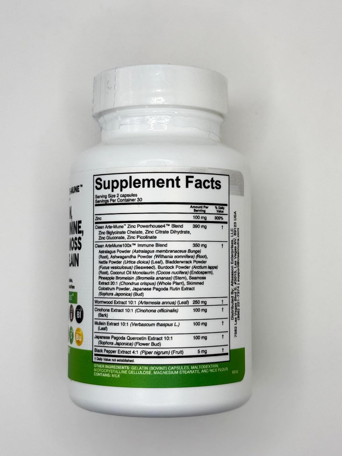 Artemisinin Quercetin Zinc Mullein Quinine Supplement with Sea Moss Bromelain As