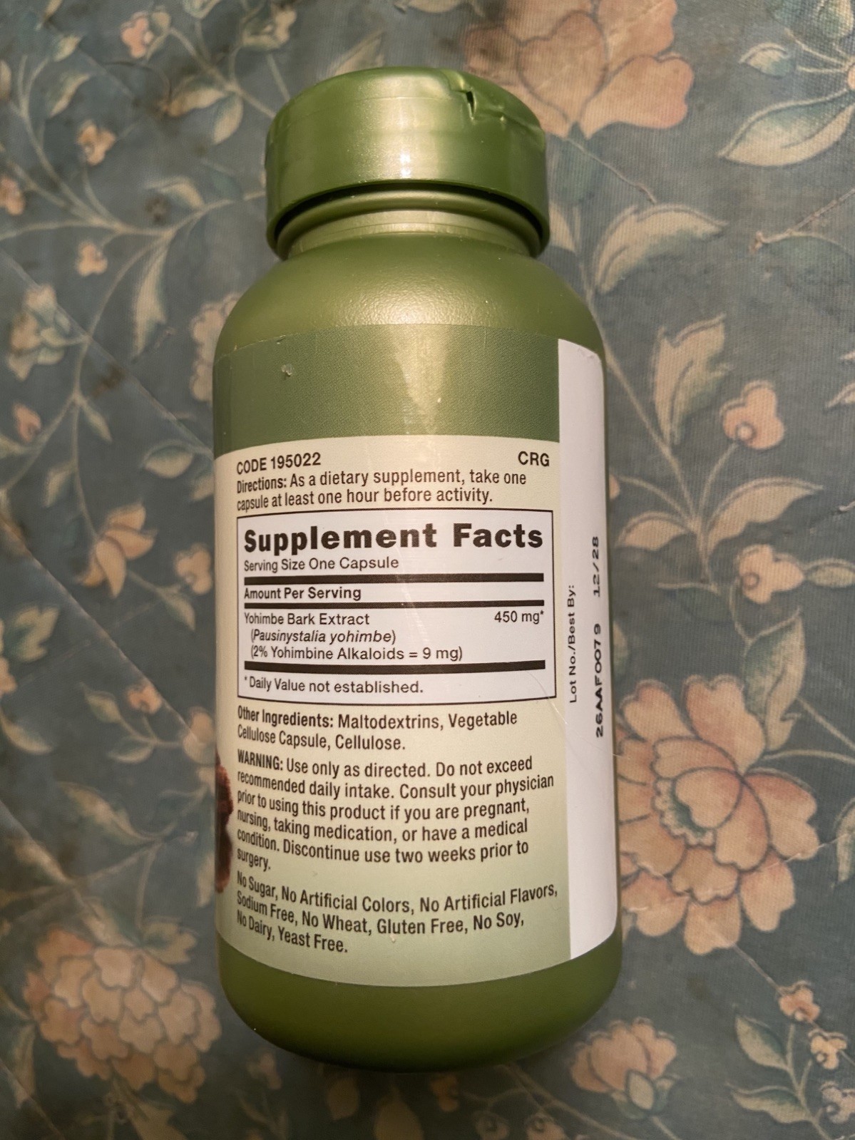 GNC Yohimbe Extract 450MG 100 Capsules SEALED Exp 12/28