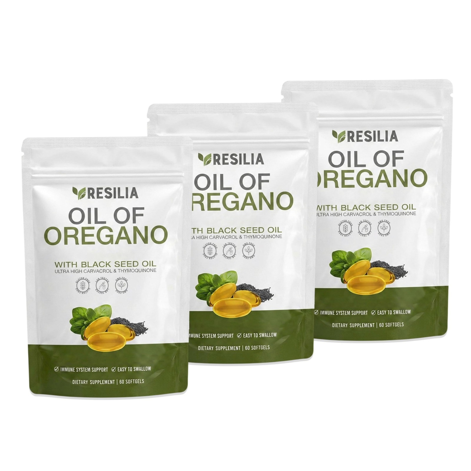 Oil of Oregano Softgels with Black Seed Oil – 180 Non-GMO, Gluten-Free, Soy-Free