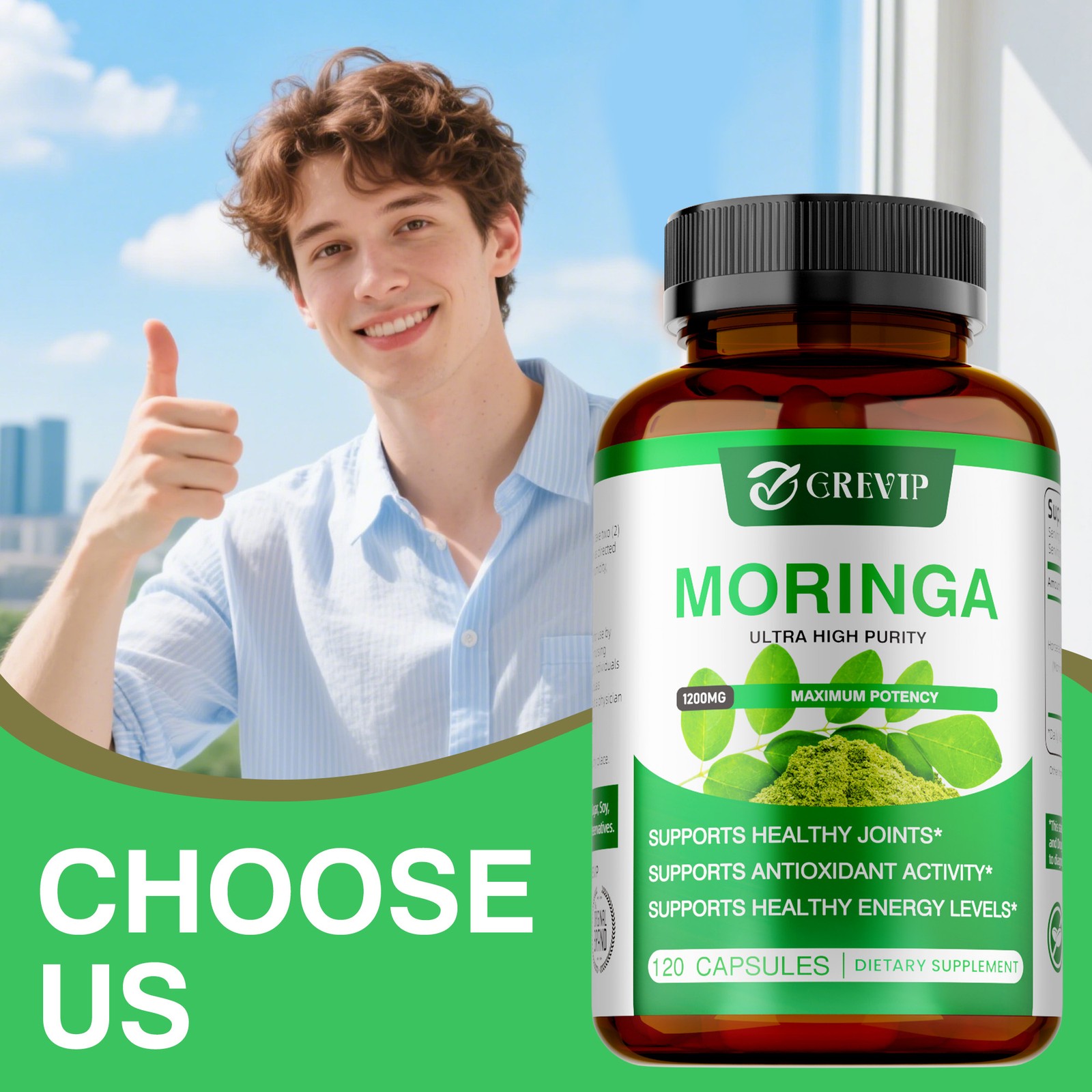 Moringa 120pcs – Supports Immunity, Healthy Skin, Joints, Hair, Metabolism