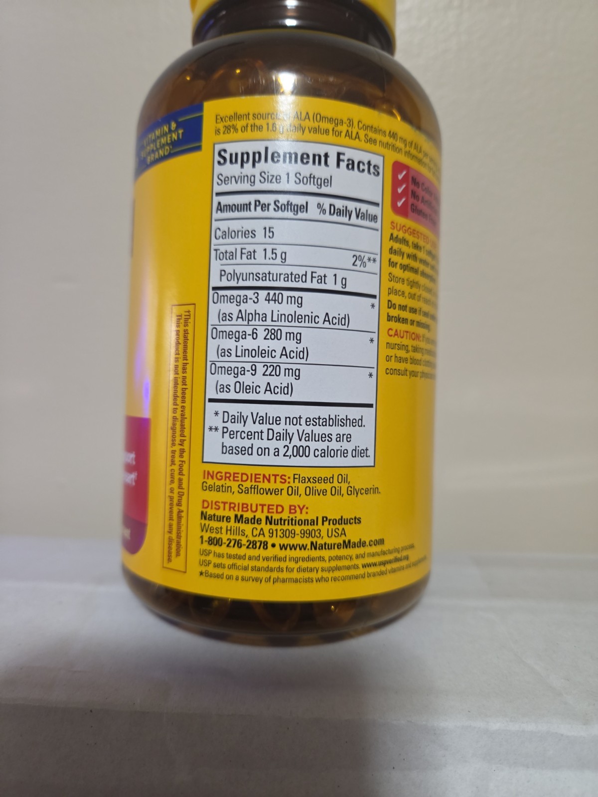 Nature Made Triple Omega 3-6-9 Heart Health Supplement 180 Softgels EXP 08/2028