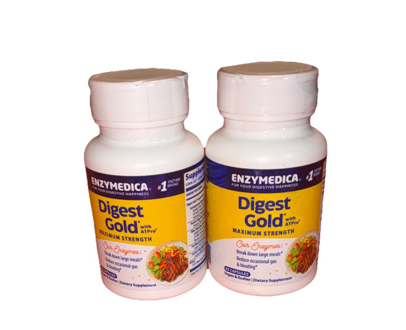 Enzymedica Digestive Support Supplement Capsules – 45 Count 10/27 X 2 Pack
