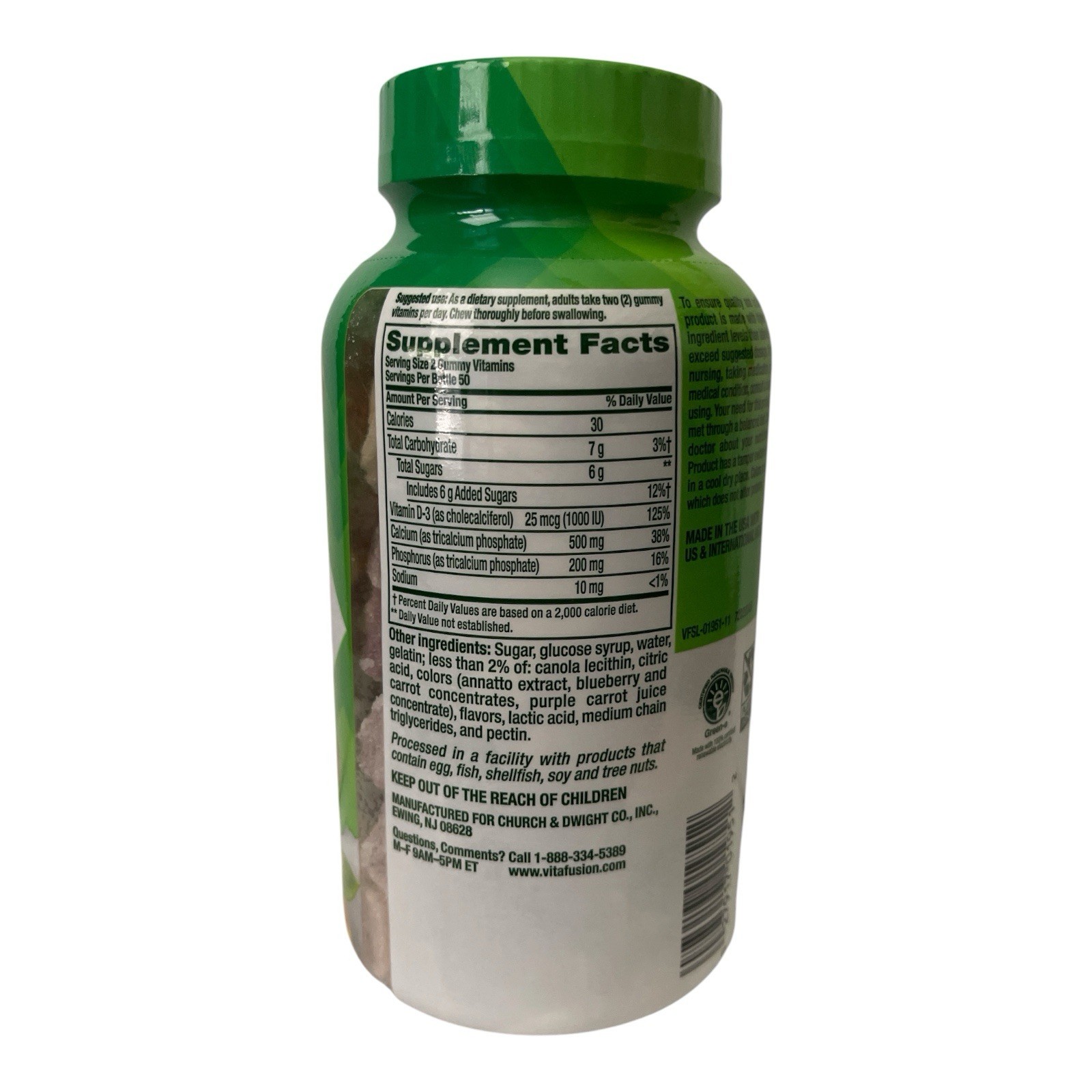 Vitafusion Calcium + Vitamin D3 Gummies 100 Ct Fruit & Cream Bones & Teeth