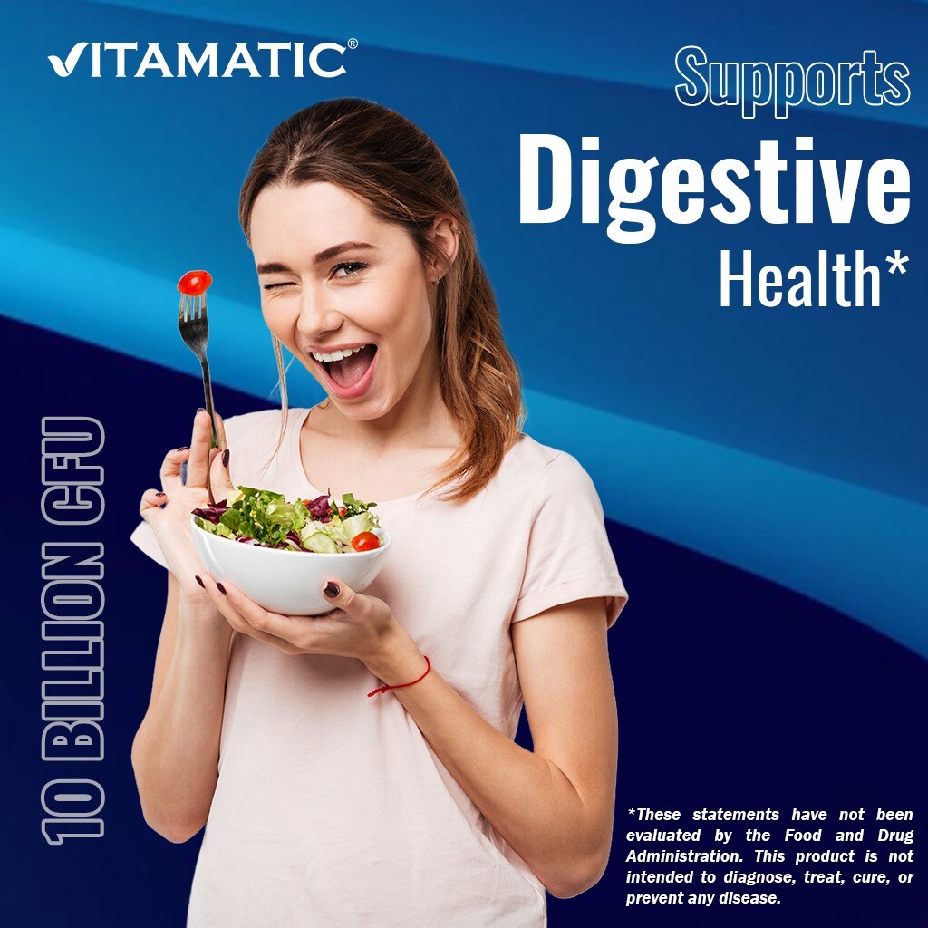 Vitamatic Acidophilus Probiotic – 10 Billion CFU – 5X Potency – 120 Tablets