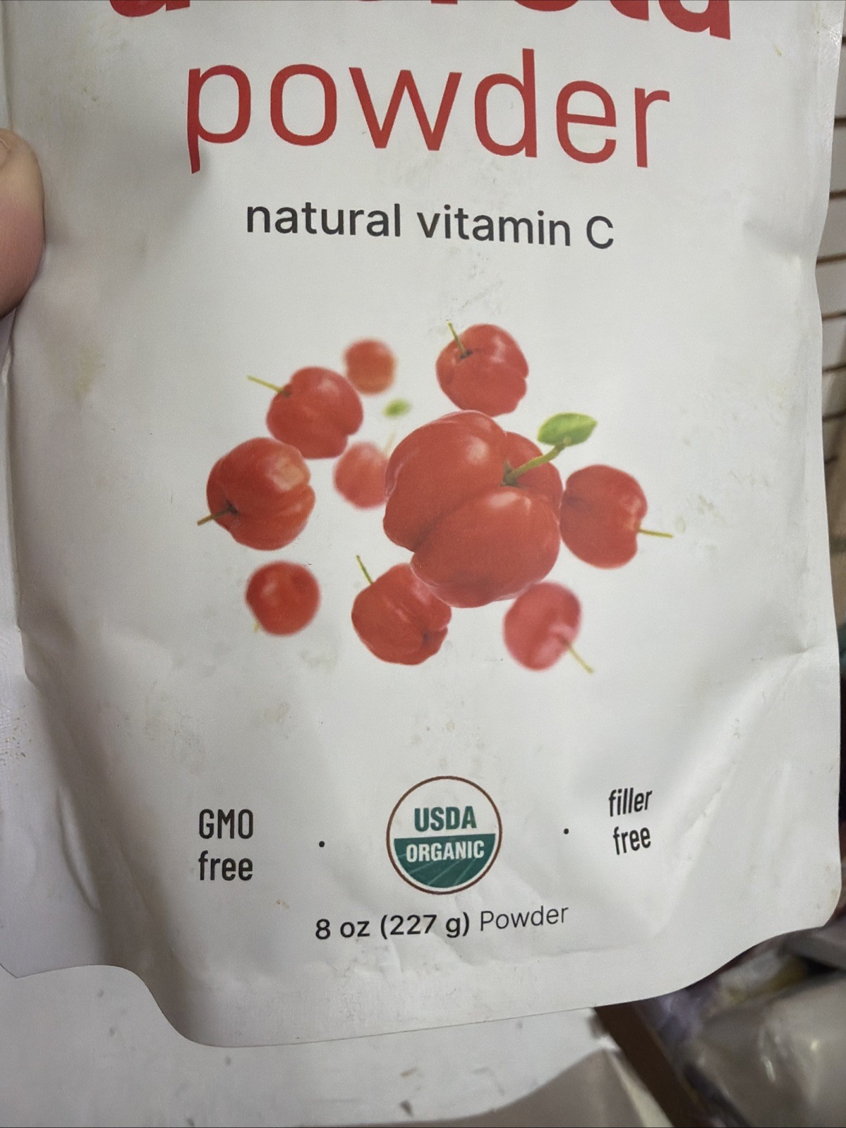 Pure Acerola Cherry Powder Organic, Natural and Organic Vitamin C Powder (Immune