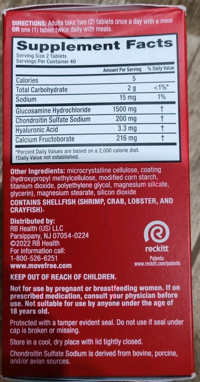Schiff MoveFree Joint Health Avanced Glucosamine+Chondroitin- 80Tab Exp06/2025