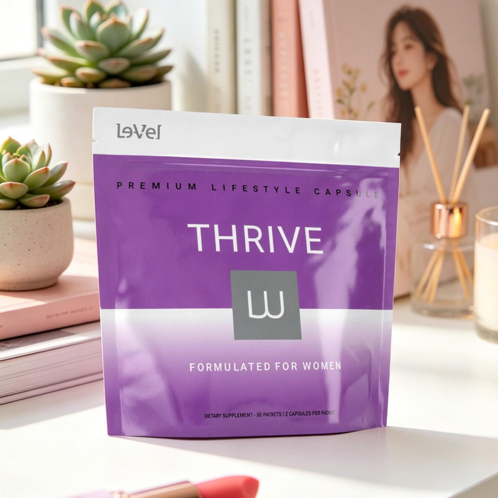 3 Pack Le-Vel Thrive Women Premium Lifestyle Capsules Total 180 Count Nutrient S