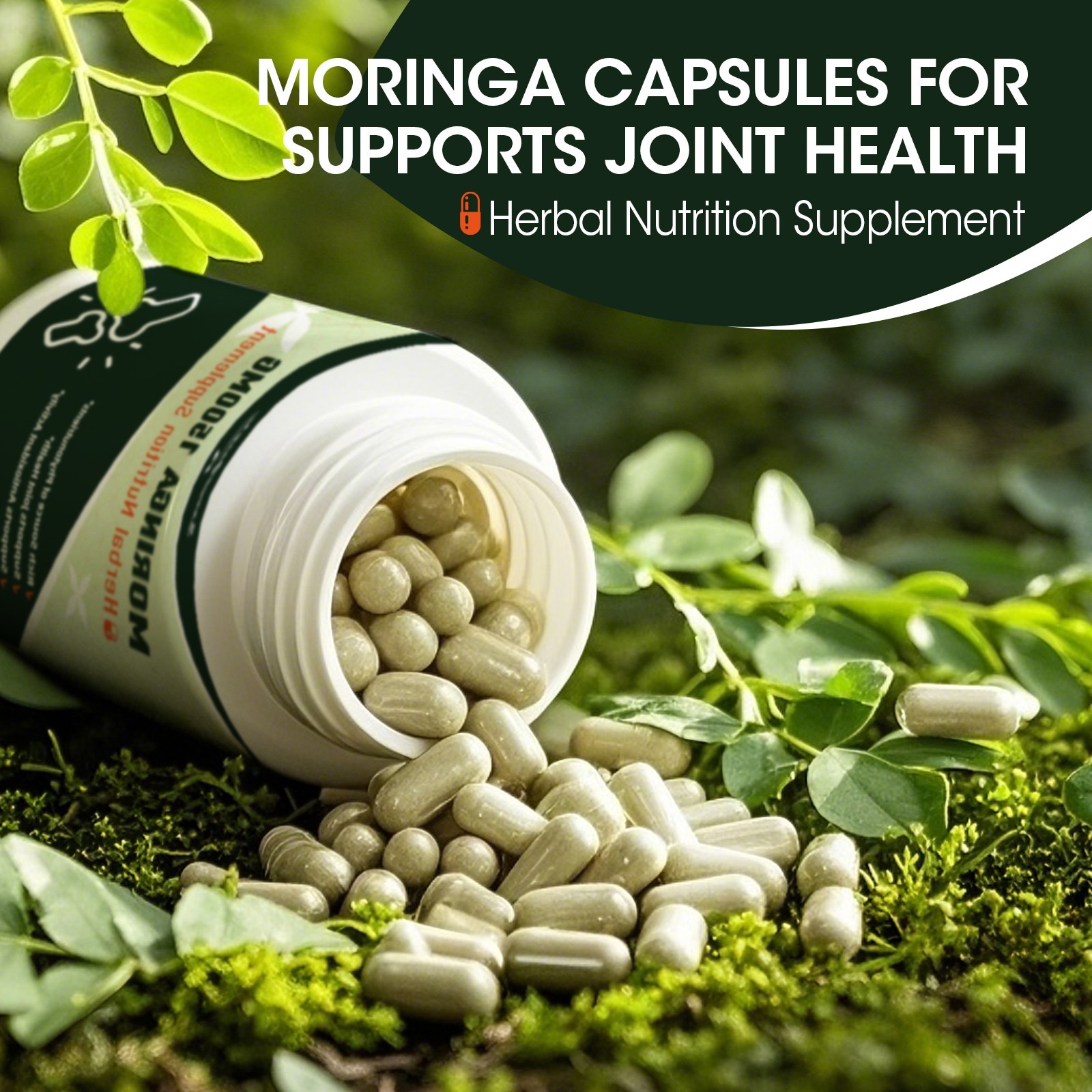 Organic Moringa 10:1 Extract, Moringa Oleifera 1500 mg Strength, 180 Capsules,