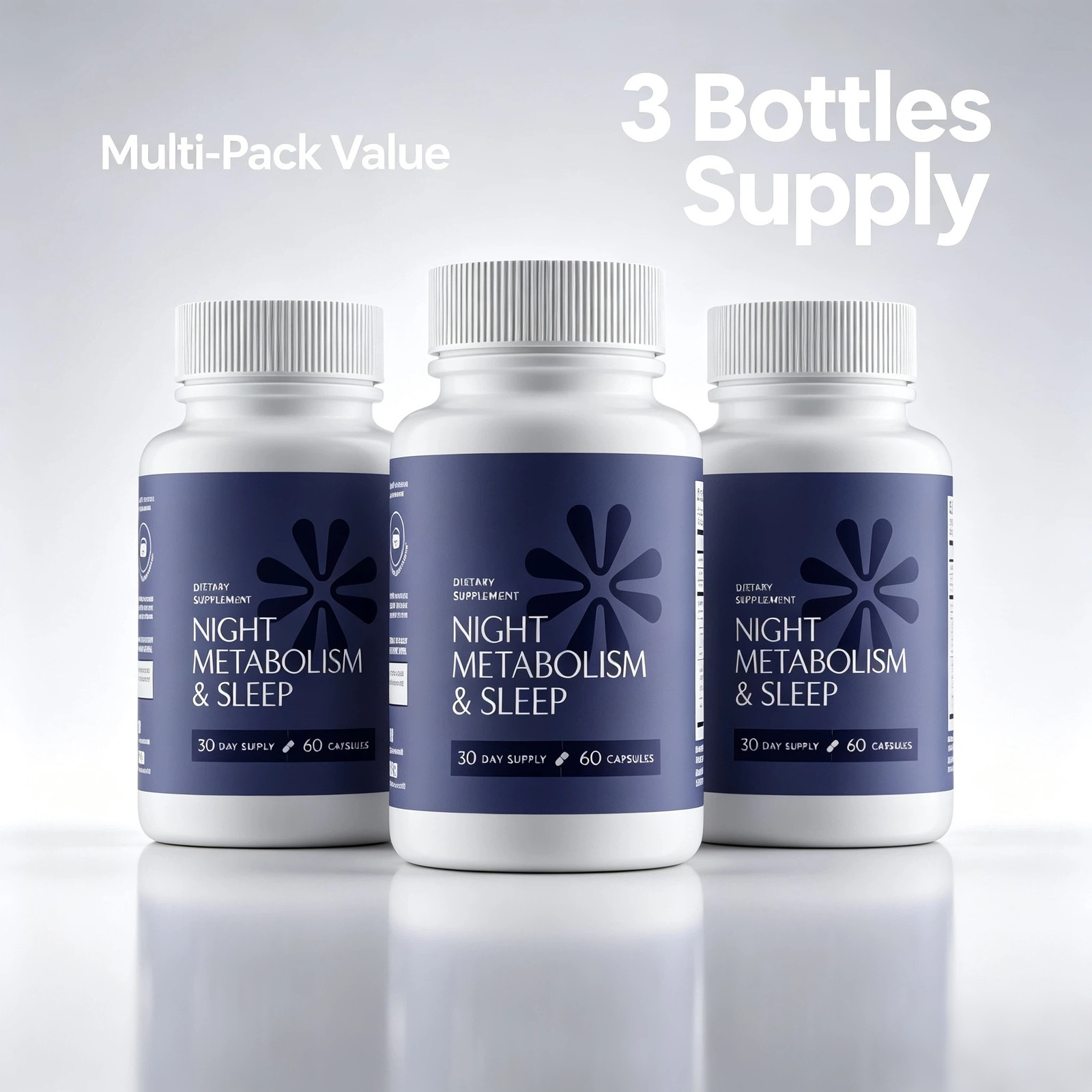 3-pcs Night Metabolism & Sleep Support Dietary Supplement Capsules, 60 Capsules