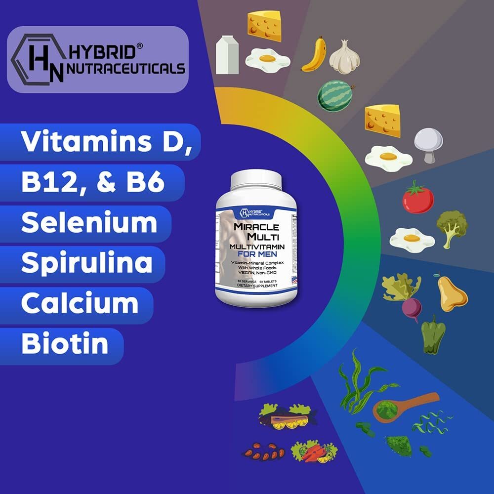 MultiVitamin MultiMineral for Men, Best Mens Vitamins with Probiotics Non-GMO