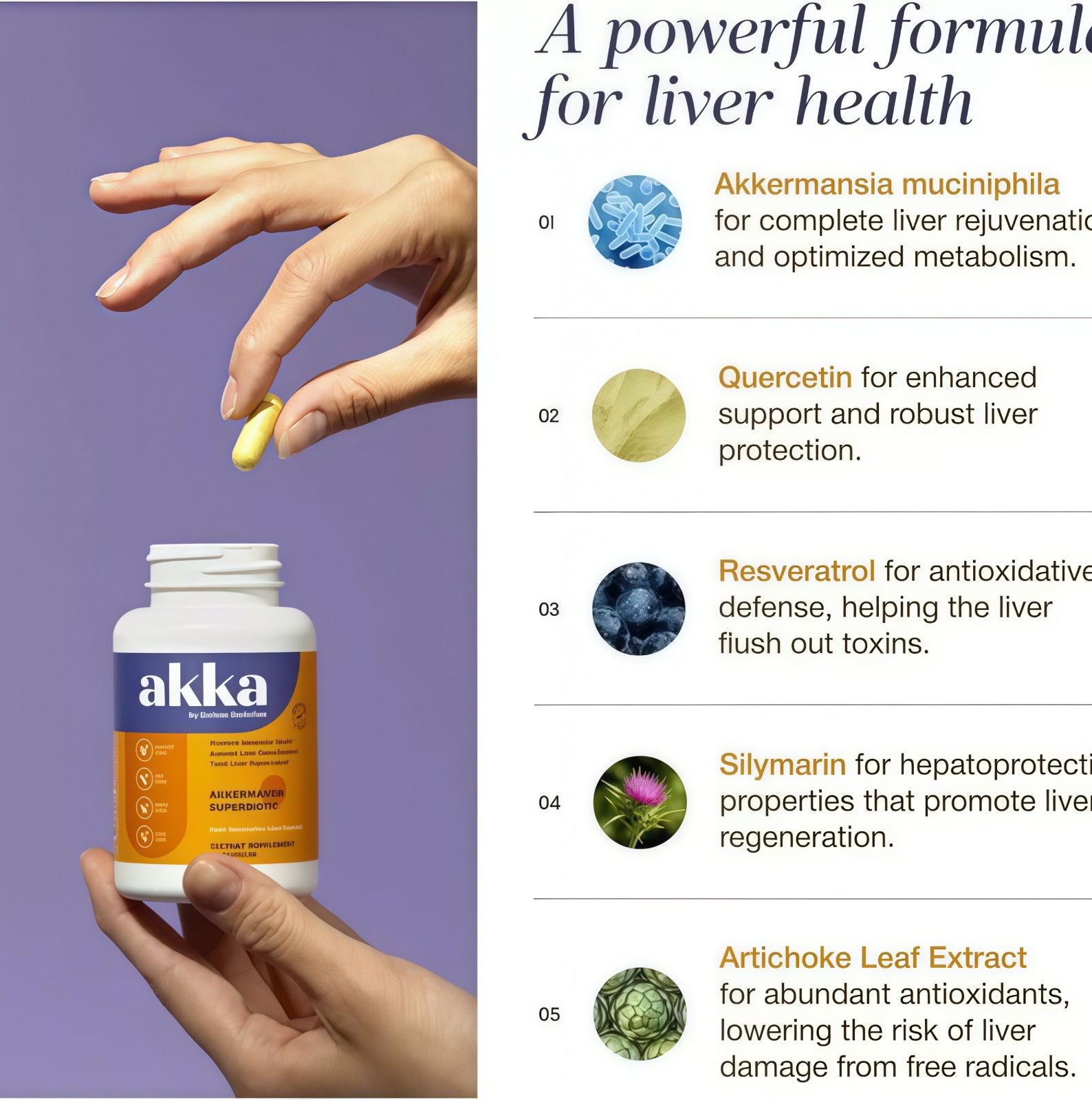 2 BOTTLES-Akka Premium Liver Cleanse Detox&Repair Superbiotic 60 Caps Gut Health