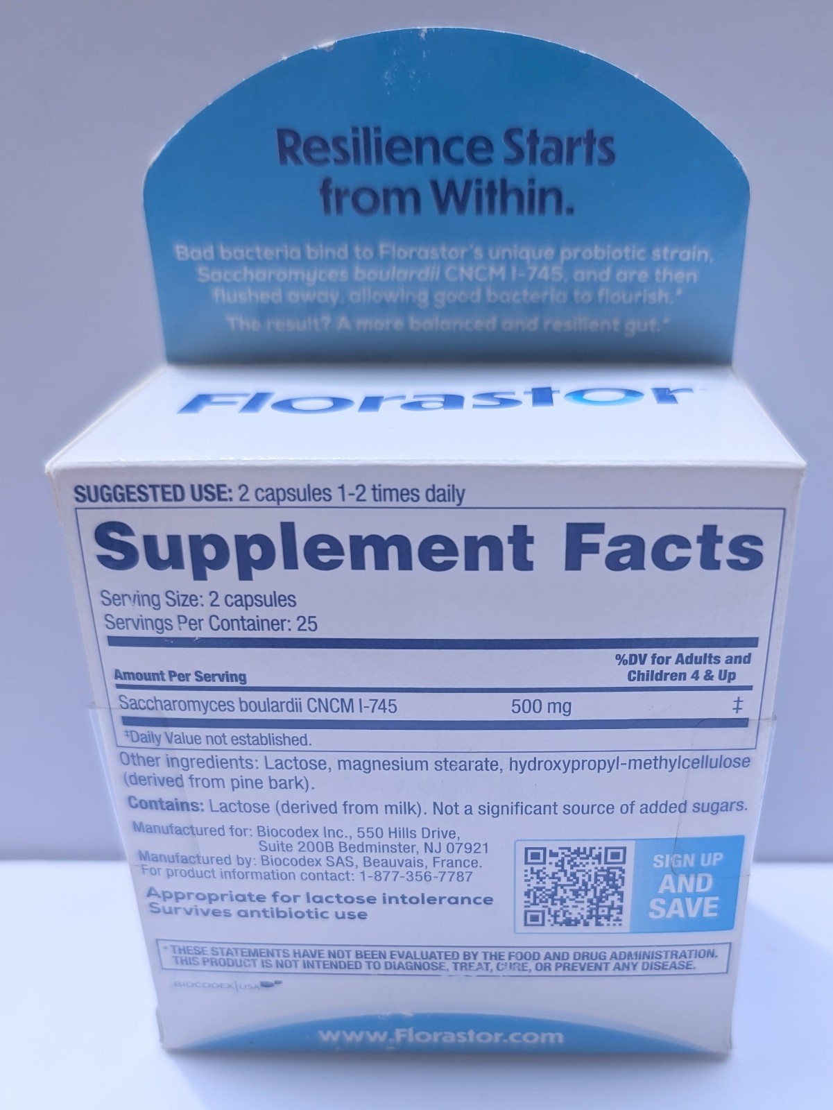 Florastor Dual Action Probiotic Digestive & Immune Health 50 Caps Exp 09/2027
