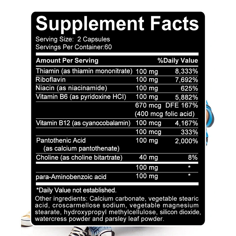 Vitamin B Complex 30/60/120Capsules Helps Reduce Stress Immune Support Pills