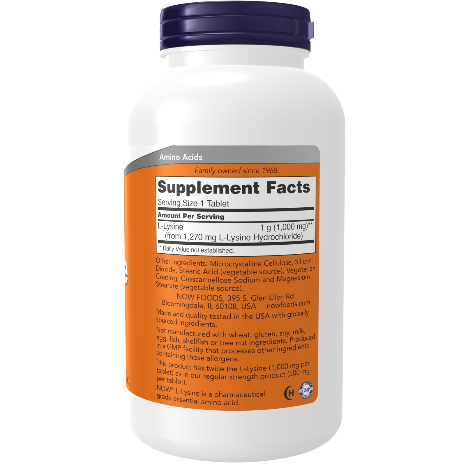 Double Strength Vegan Lysine 250 Count Essential Amino Acid Supplement