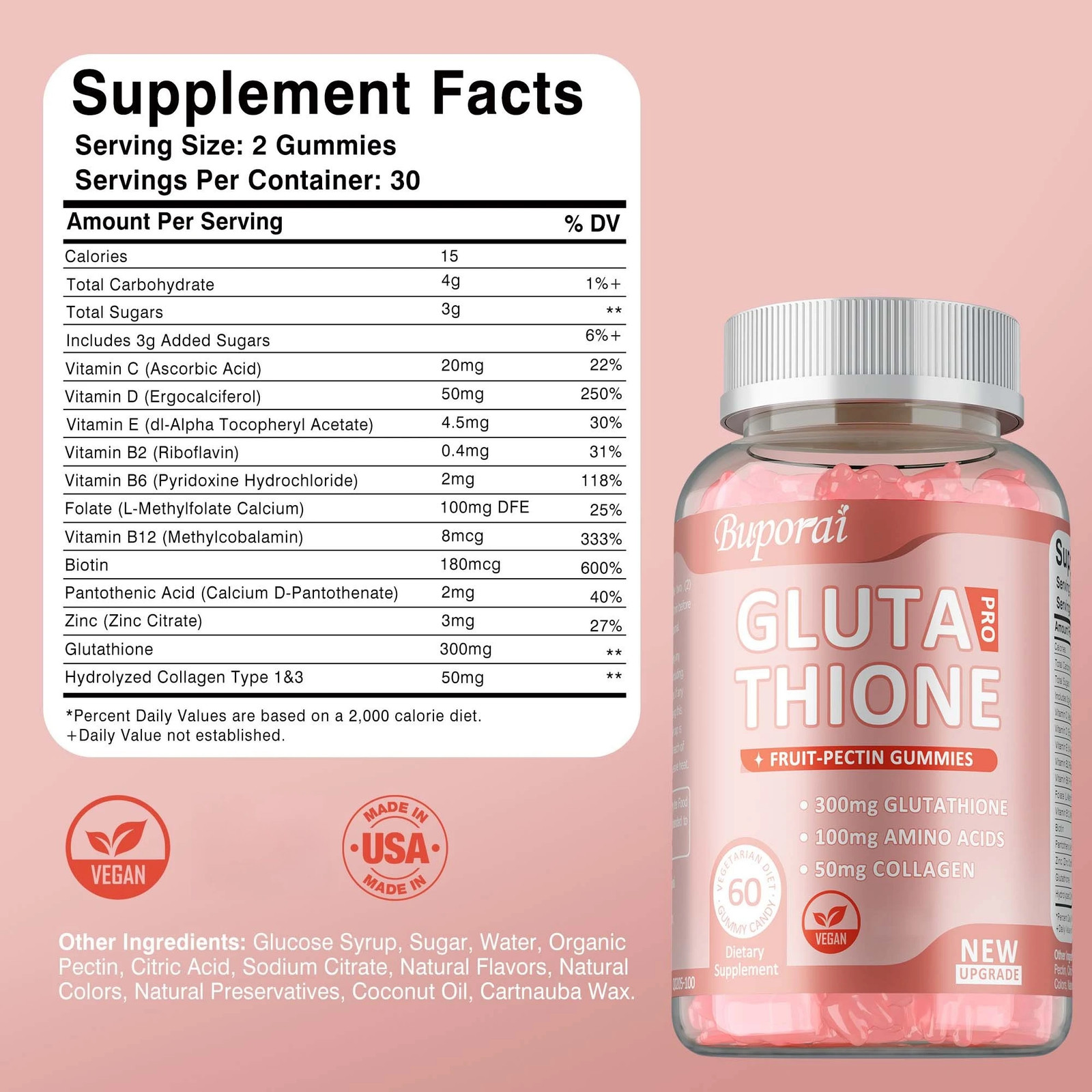 Glutathione 60pcs – Antioxidant, Anti-aging, Smooth and Firm Skin, Skin Health