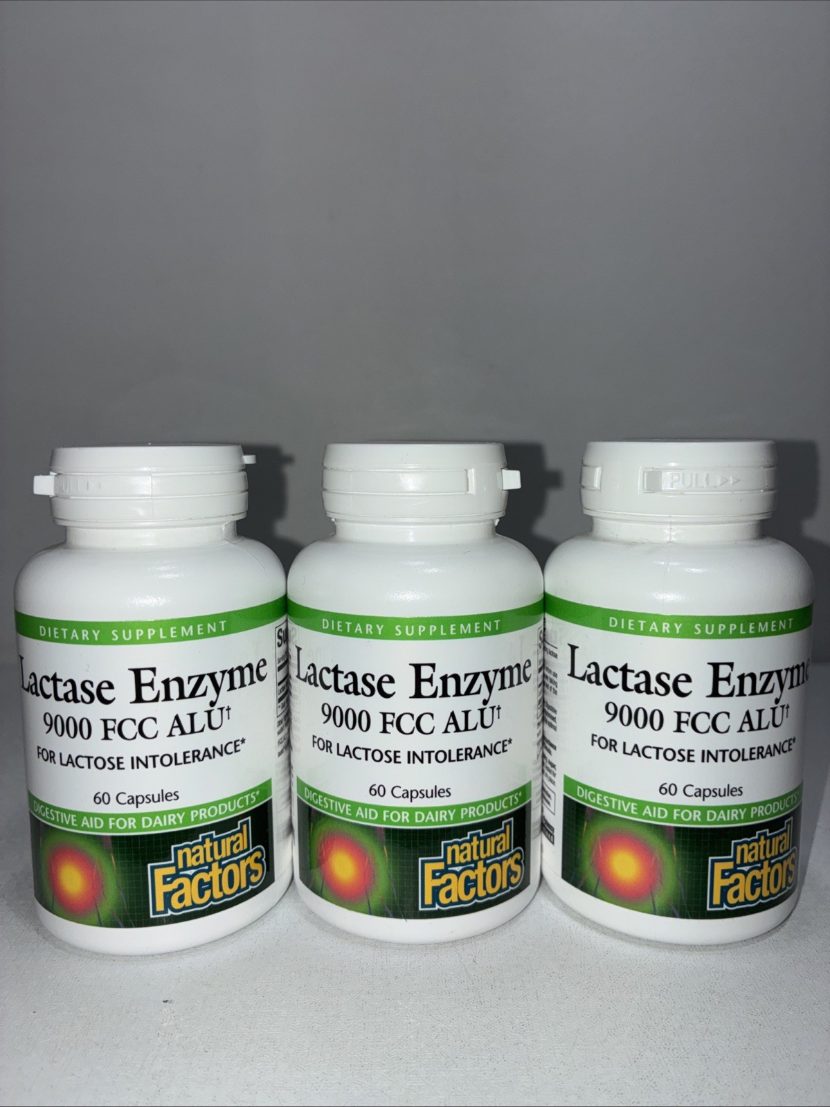 3 Sealed Lactase Enzyme Supplement 60 Caps Each