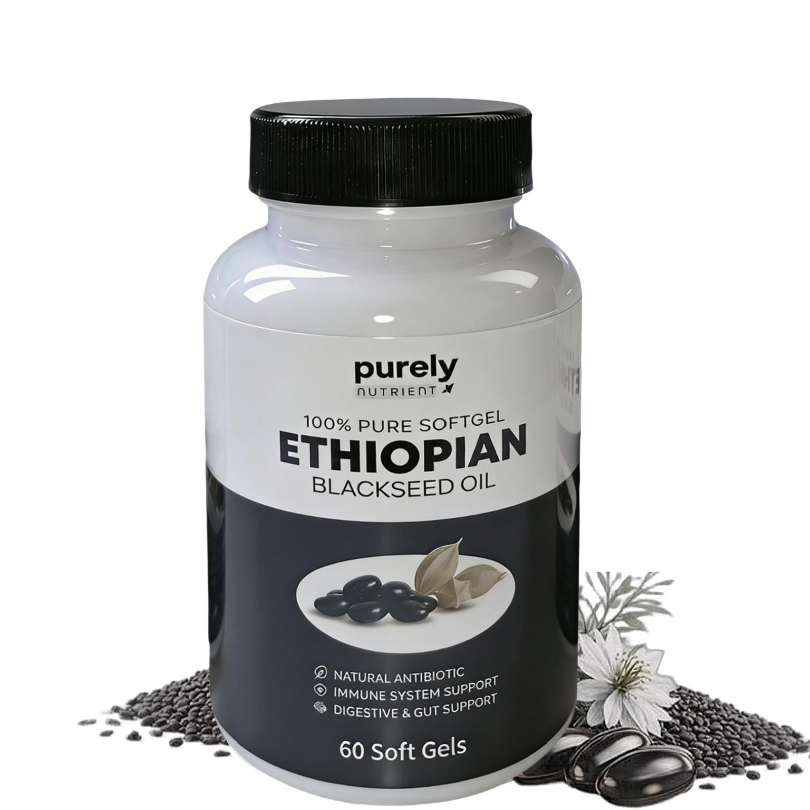 3 PACK Ethiopian Black Seed Oil Softgels 100% Pure Natural,BRAND NEW SEAL
