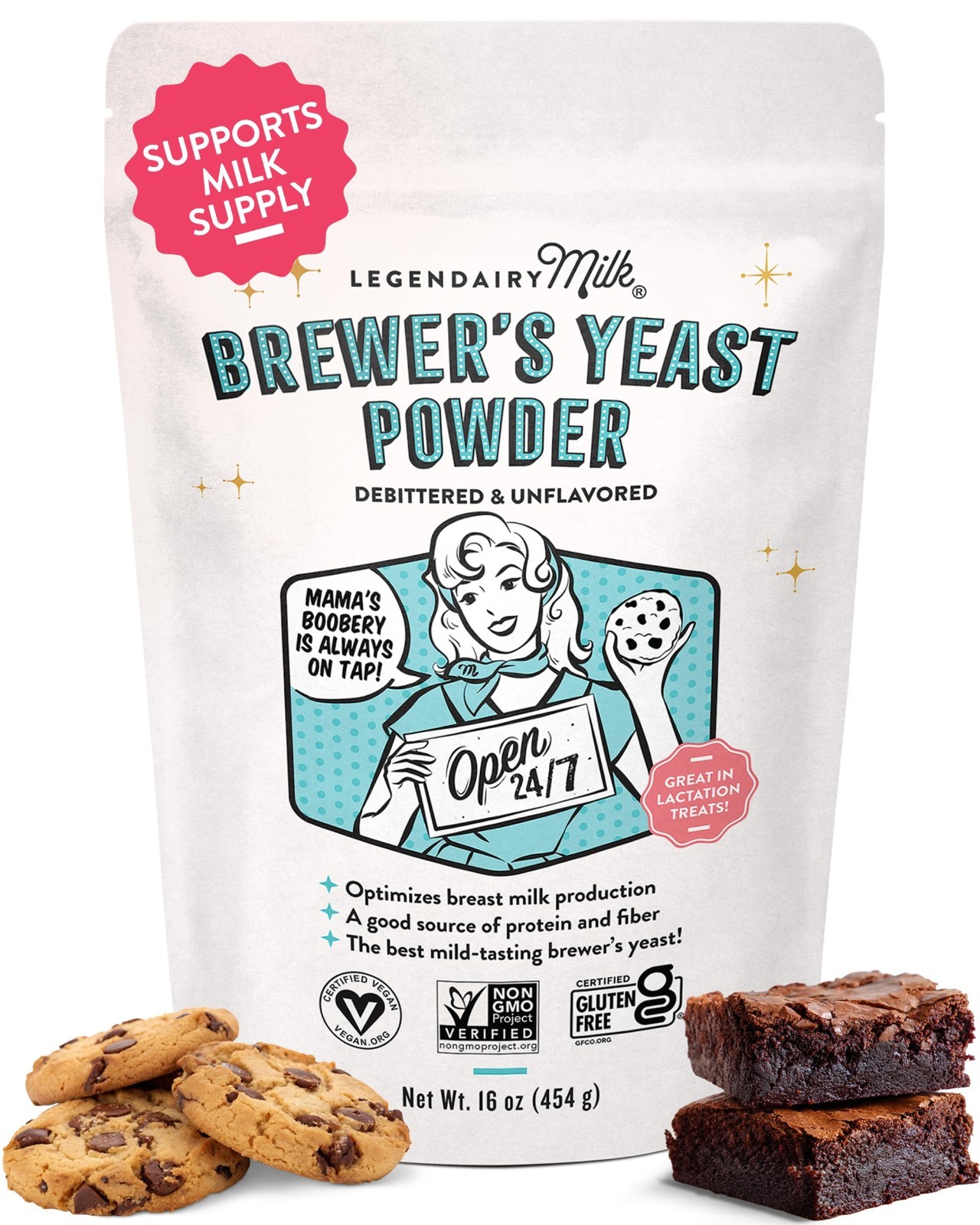 Lactation Support Brewer’s Yeast Powder 16 oz | Vegan, Gluten-Free, Non-GMO, Ide