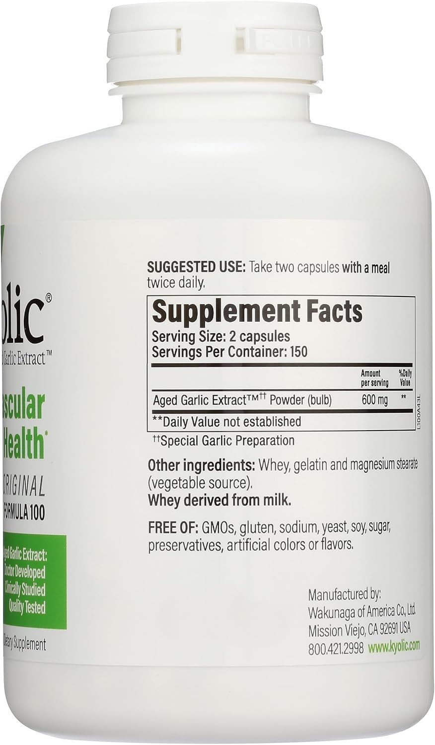 300 Count Organic Aged Garlic Extract Capsules – Promote Cardiovascular Wellness