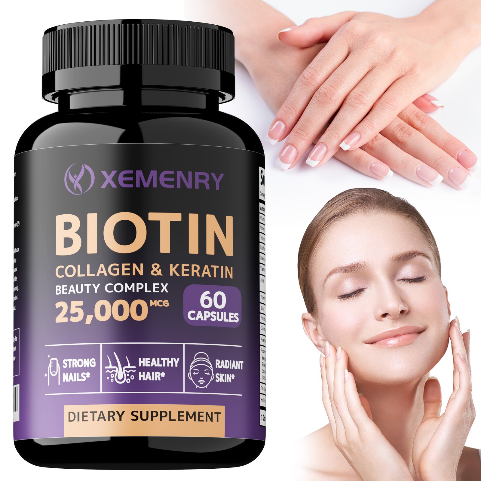 Biotin Collagen & Keratin 120pcs- Anti-Aging, Skin Health, Prevents Hair Loss