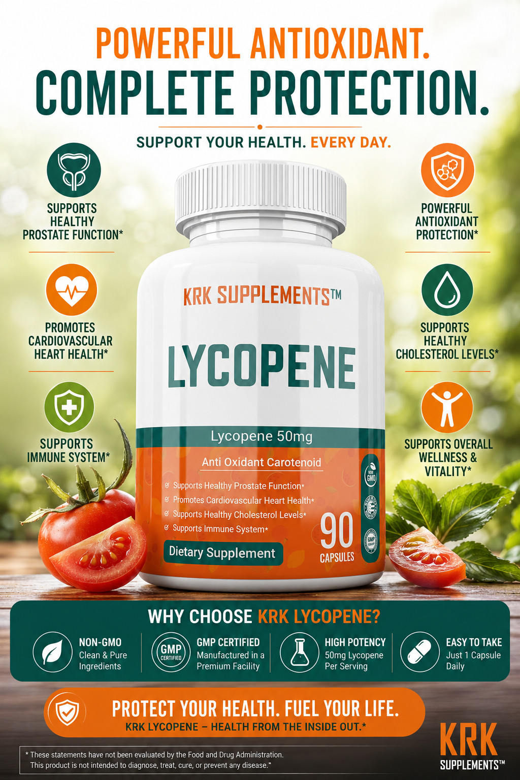 Lycopene 50mg Prostate Health Support Supplement