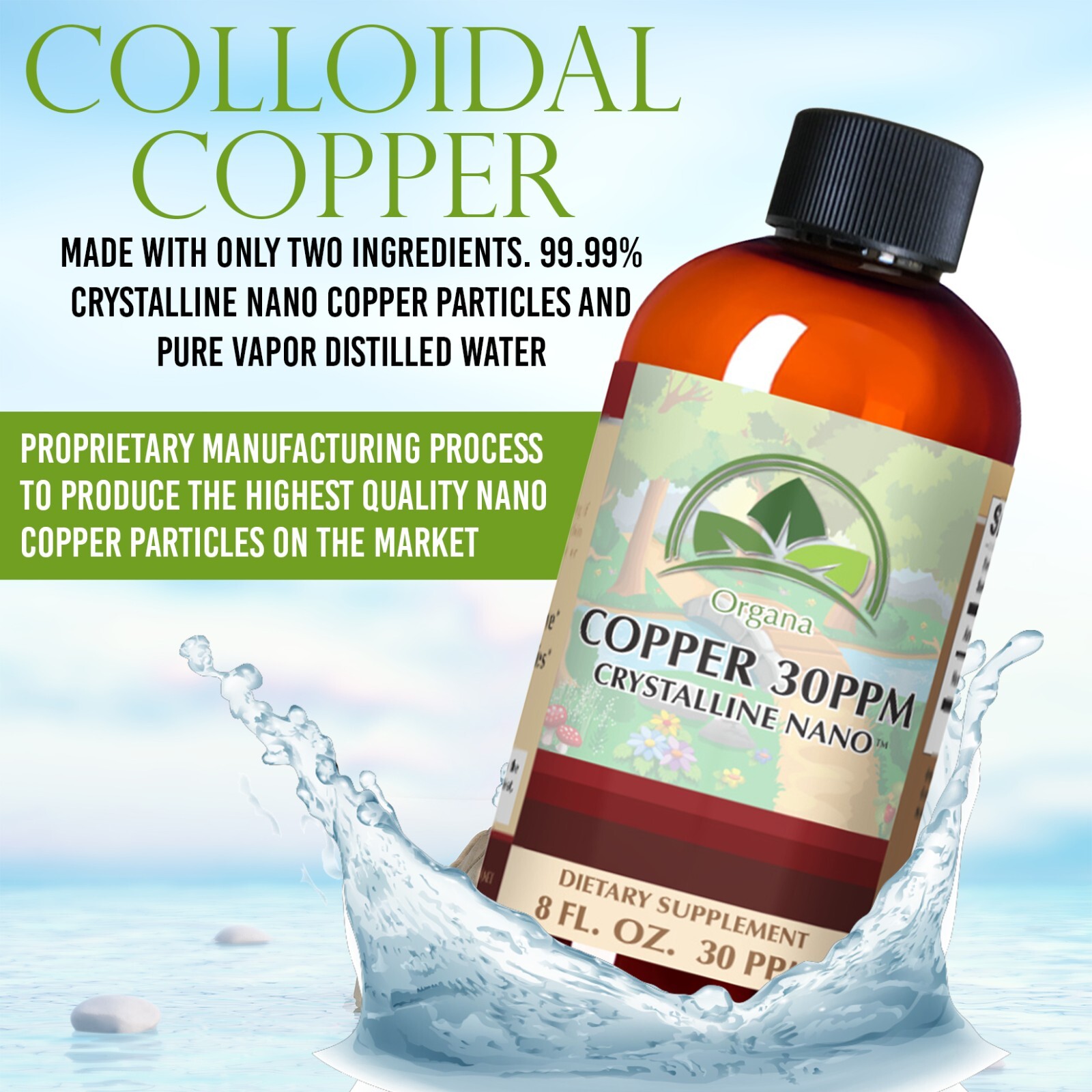 The BEST Nano Colloidal Copper Supplement! 8 oz 30 ppm of Nano Copper!