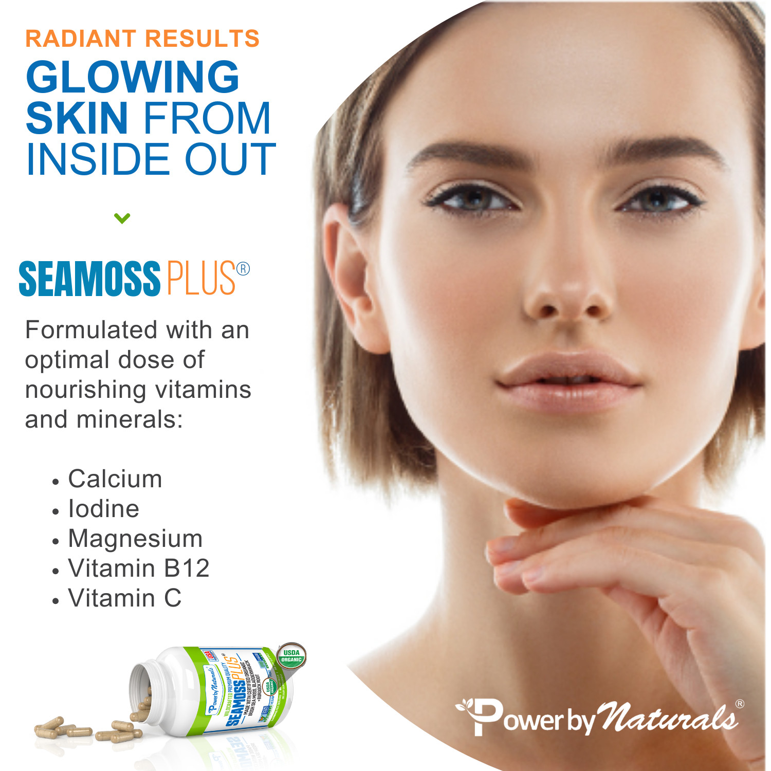 Certified Organic Sea Moss Bladderwrack Burdock Root Capsules | 60 SeaMoss Pills